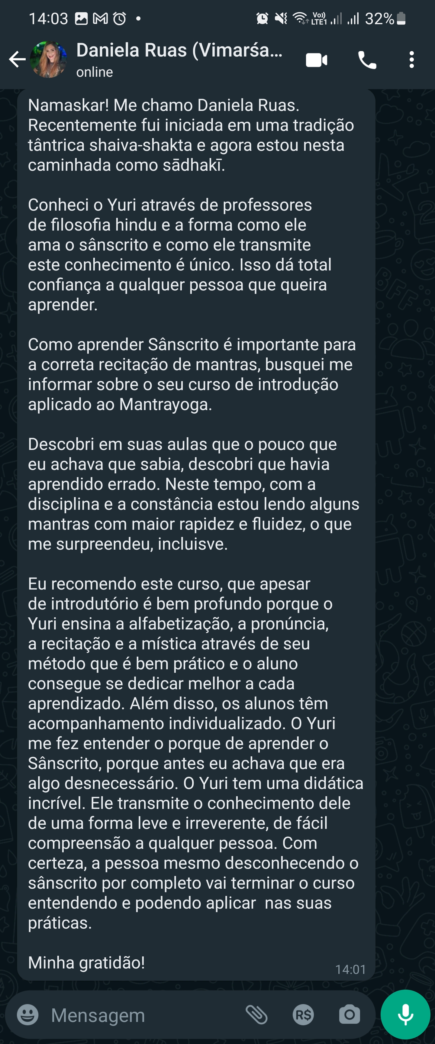 Depoimento de Patrícia